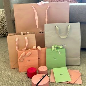 TOUS BAGS, cards and boxes
